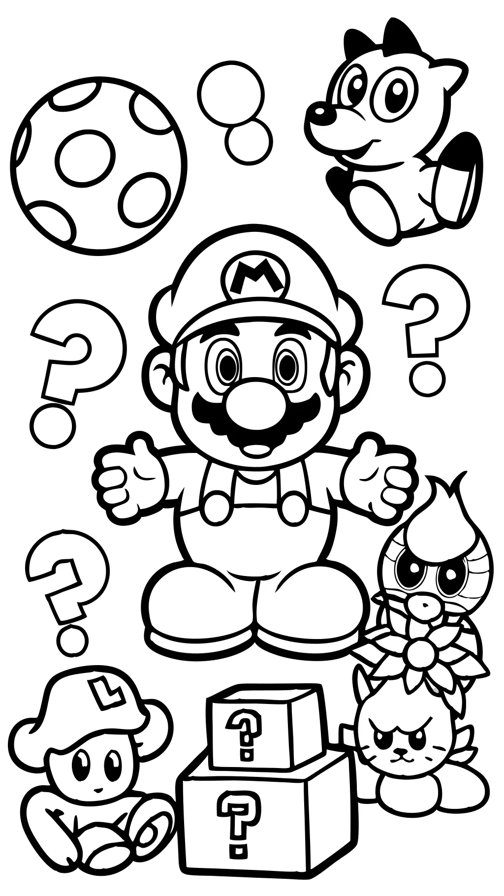 mario characters coloring pages